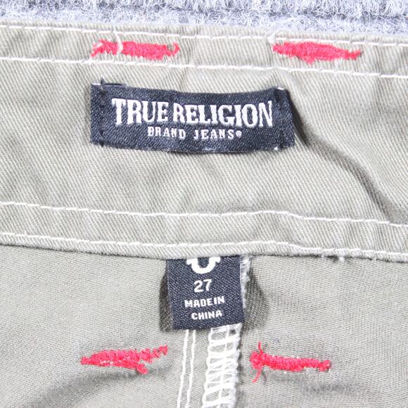 True Religion Cargo Pants Mens 27 Green Military SN Utility Pockets - Picture 4 of 12